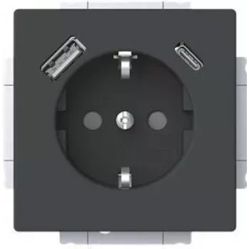 Tomada SCHUKO Busch-Jaeger USB-A+C 20 EUCB2USBAC-885 (2CKA002011A6312)