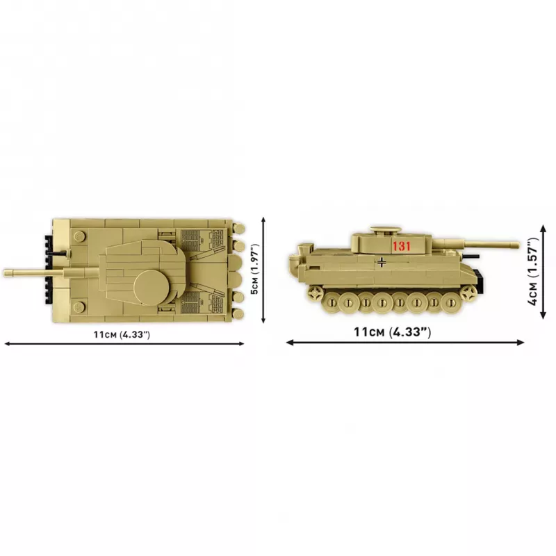 Conjunto de construção Cobi Tiger I 131 — 144 peças, idade recomendada 6+, verde
