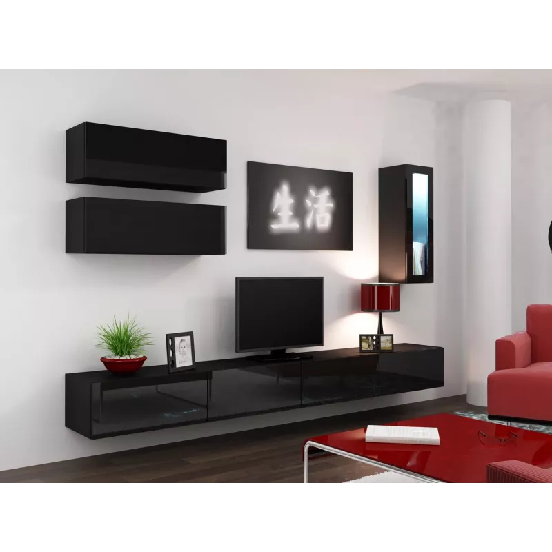 Suporte de TV Cama VIGO 140 30/140/40 preto/preto brilhante