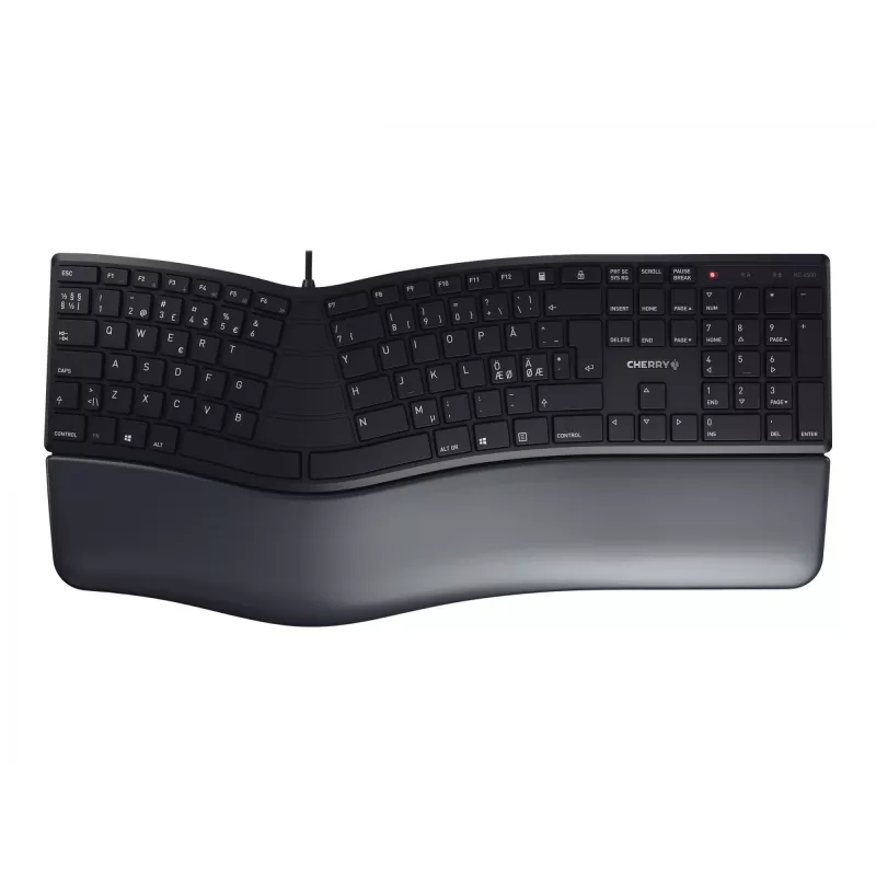 CHERRY KC 4500 ERGO Teclado Universal USB QWERTY Nórdico Preto