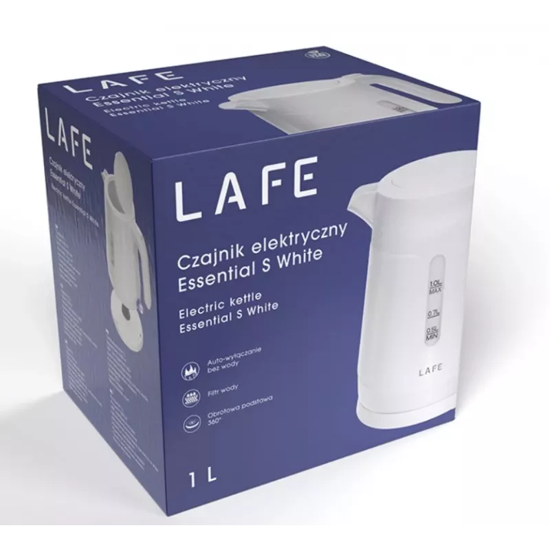 LAFE Essential S 47544 chaleira elétrica, 1 l, 1500 W, branco