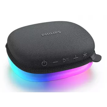 Altifalante Bluetooth Philips TAS2307BK/00 com luzes integradas, reprodução de áudio sem fios