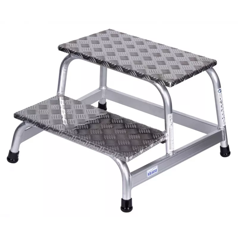 Degrau Krause 805027, alumínio 2 degraus, carga máx. 150 kg, comprimento 680 mm, altura 41 cm