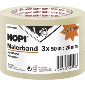 Fita de mascarar Tesa modelo 04790 bege 50 m × 25 mm para pintura e proteção de superfícies
