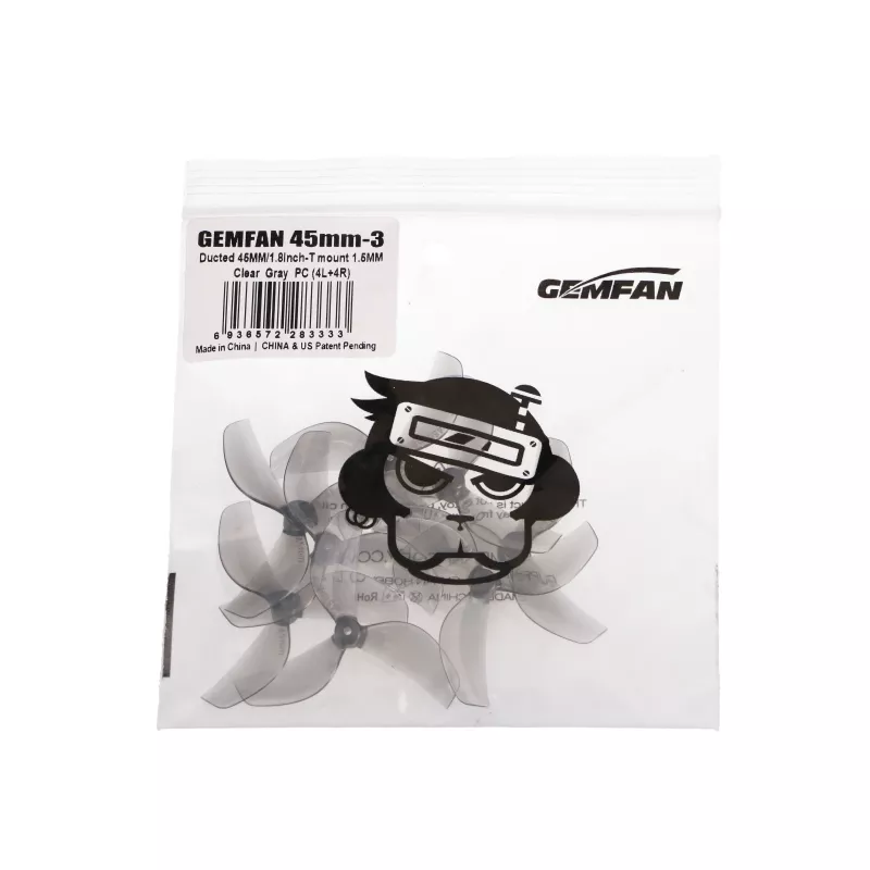 Hélices tripá de 45 mm Gemfan cinzento | Hélices para drones | 8 unidades