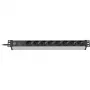 Brennenstuhl 1390007308 - 2 m - 8 tomadas AC - interior - IP20 - alumínio - plástico - preto - prateado