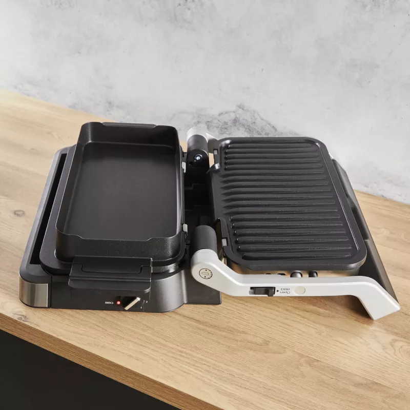 Grelhador elétrico de contacto Tefal OptiGrill+ XL aço inoxidável — grande capacidade, programas automáticos de cozedura