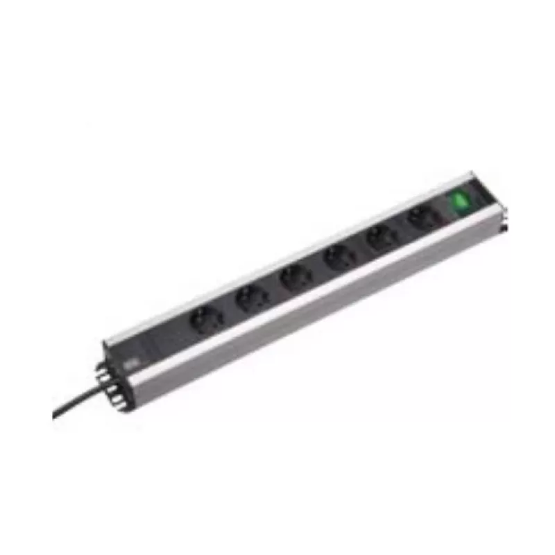 Extensão elétrica Bachmann 300.008 2 m 6 tomadas preto, cinzento