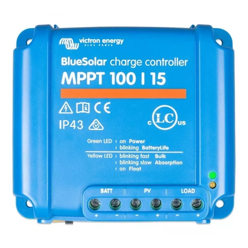 Controlador de carga solar MPPT Victron Energy BlueSolar 100/15 — 15A, 100V máx. PV