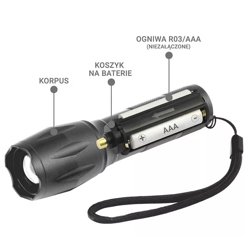 Lanterna LED everActive FL600, 600 lm, CREE XM-L2, 18650 / 3x AAA