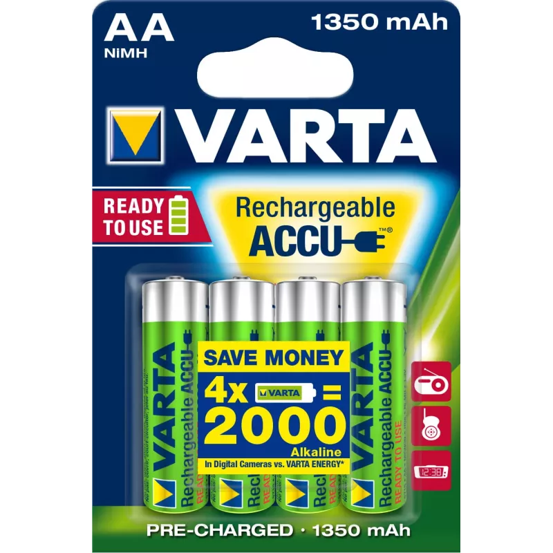 Varta Ready2Use HR06 1350 mAh níquel-metal hidreto 1350 mAh pilha recarregável (56746101404)