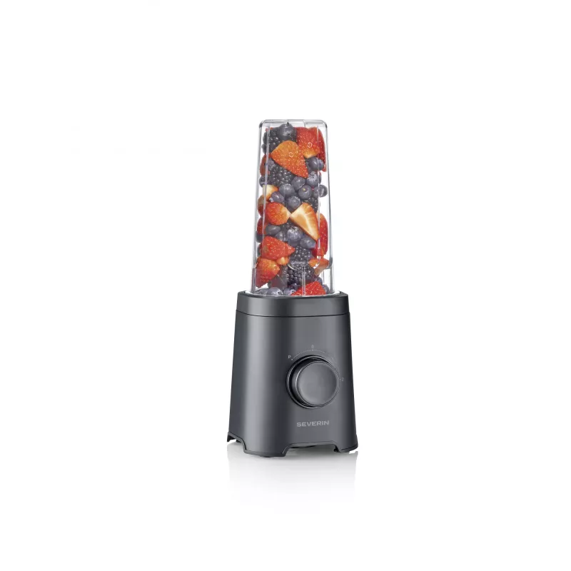 Batedeira de mesa SEVERIN SM 3743 — taça de 0,6 L, 320 W, preta, lâminas de aço inoxidável