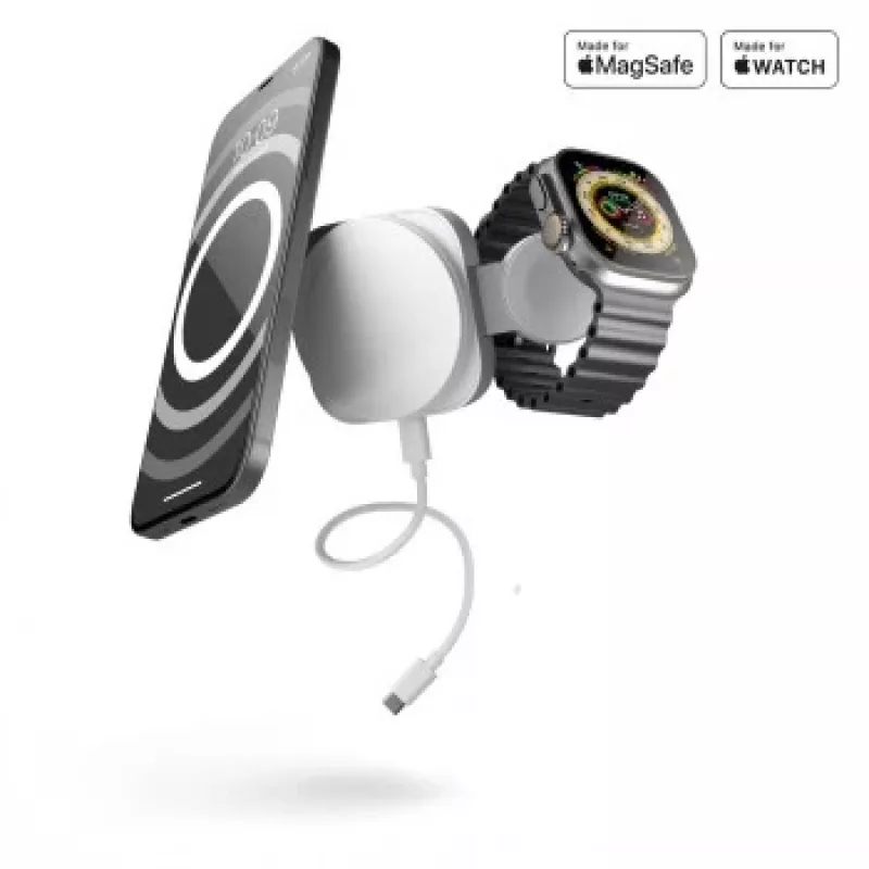 Carregador de viagem ZENS 2-IN-1 MAGSAFE + WATCH branco