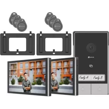 Videoporteiro monitor tátil EZVIZ 7 polegadas modelo 318500248 — controlo separado para 2 unidades familiares