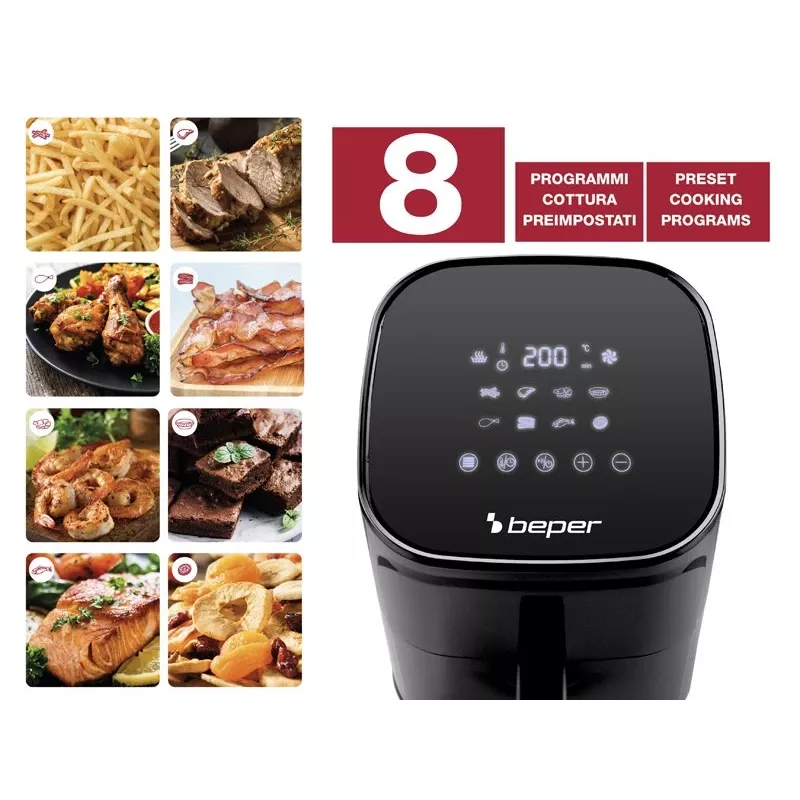 Fritadeira de ar quente Beper P101FRI051 5 L 1400 W preto