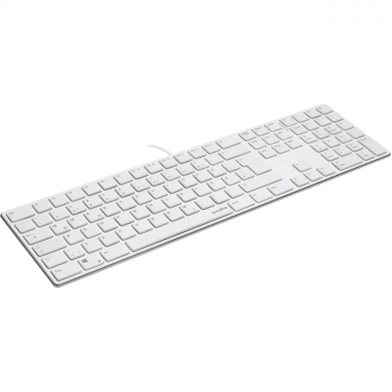Teclado Speedlink RIVA fino Metal Scissor Branco — teclado com fios de interruptores tesoura finos, branco