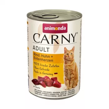 Alimento húmido para gatos animonda Carny Vaca em lata 400 g — adulto, sem glúten, sem soja e sem açúcar