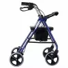 Andarilho com quatro rodas e assento, azul/preto