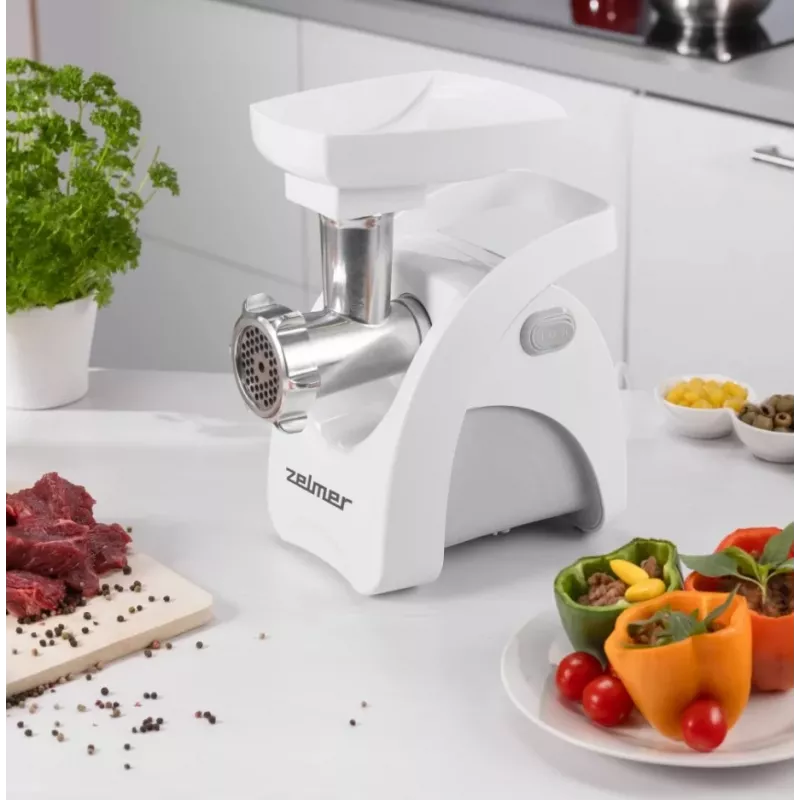 Máquina de picar carne Zelmer ZMM9801B 2200 W aço inoxidável, branco