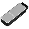 Hama 123900 leitor de cartões USB 3.0 SD/microSD, alumínio, preto/prateado