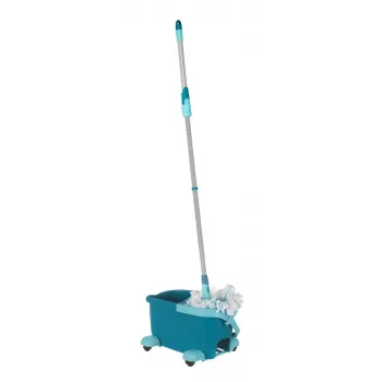 Sistema de limpeza Leifheit Clean Twist Mop Ergo mobil, depósito único, azul, com mopa e rodas direcionais