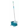 Sistema de limpeza Leifheit Clean Twist Mop Ergo mobil, depósito único, azul, com mopa e rodas direcionais