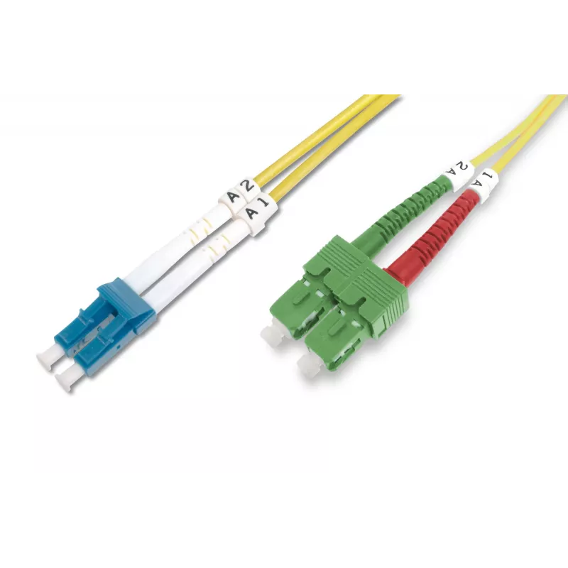 Cabo de patch de fibra ótica SC APC para LC PC Digitus DK-292SCA3LC-01 1m