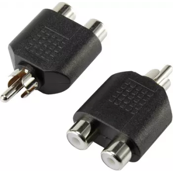 Adaptador em Y de áudio RCA SpeaKa Professional [1x ficha RCA – 2x conector fêmea RCA] preto (SP-7870160)