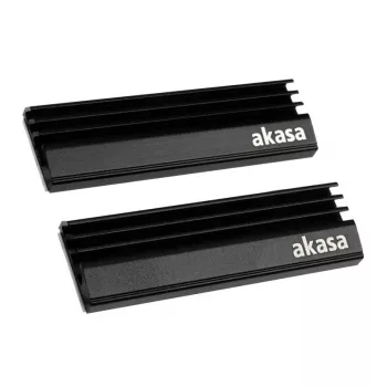Akasa A-M2HS01-KT02 Dissipador/radiador para SSD de sistema de refrigeração de computador Preto 1 - 2 (A-M2HS01-KT02)