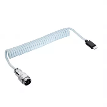 Cabo espiral Aviator Akyga AK-USB-49 USB-C para USB-C com ficha GX16, USB 2.0, 3 m, branco