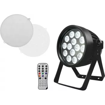 Projetor LED PAR EUROLITE 14x8W QCL — projetor PAR de palco, 14 LEDs × 8 W, branco frio/mistura de cores