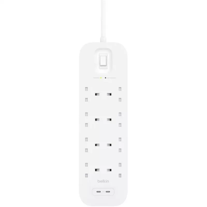 Proteção contra sobretensão SurgePlus 8x Schuko 2xUSB-C 900J 2m