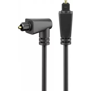 Goobay Cabo de fibra ótica, 2 m, Preto - Ficha Toslink > Ficha Toslink 90°, Preto (41595)