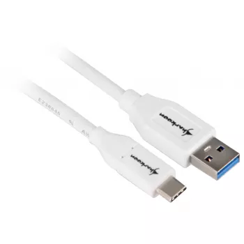 Cabo USB 3.2 Gen 2, USB-A macho > USB-C macho (branco, 1 metro)