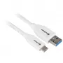 Cabo USB 3.2 Gen 2, USB-A macho > USB-C macho (branco, 1 metro)