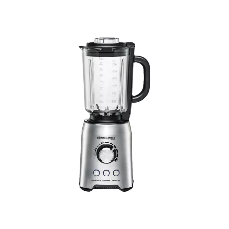 Liquidificadora de mesa Rommelsbacher MX 1250 — 1200 W, 1,75 l Jarro de vidro, Aço inoxidável