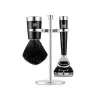 Conjunto de barbear ZWILLING CLASSIC de 3 peças com máquina de barbear, pincel e suporte - preto