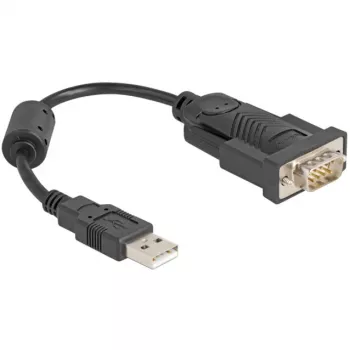 Adaptador DeLOCK USB 2.0 Type-A para série RS-232 D-Sub 9 pinos macho 0,25 m