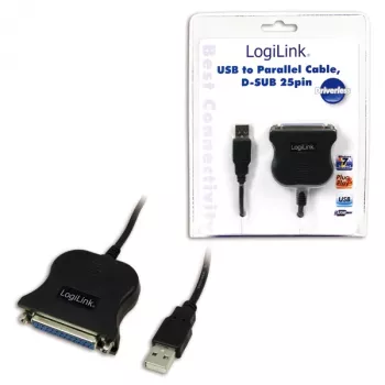 Cabo paralelo LogiLink UA0054A preto 1,8 m