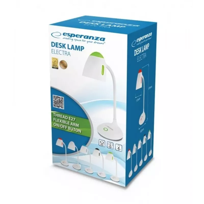 Candeeiro de mesa Esperanza ELD110W E27 12 W LED branco