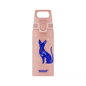 Garrafa de alumínio Sigg 6005.10 — 600 ml, 7,1 cm de diâmetro, 145 g, azul/rosa