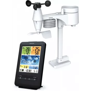 Sencor SWS 9898 Estação meteorológica Wi-Fi profissional com sensor 5-in-1, preta