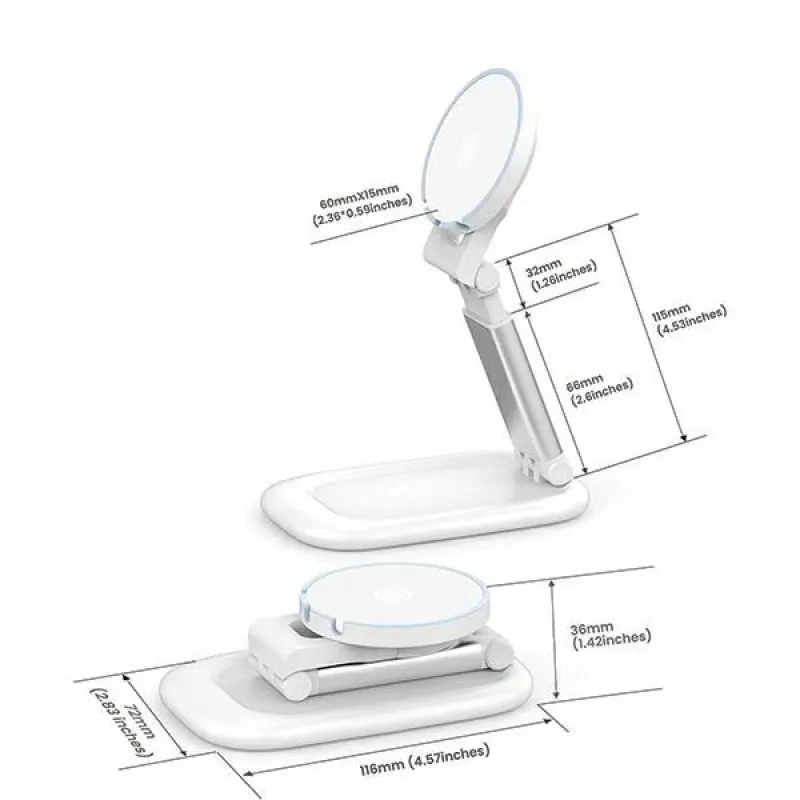 Suporte magnético SODI BM-310 branco MagSafe — suporte magnético para telefone compatível com carregadores MagSafe
