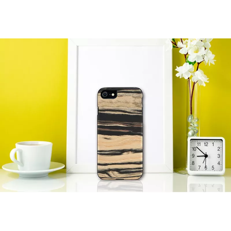 Capa para telemóvel Man and Wood para iPhone 7/8 – branco com detalhe em ébano preto