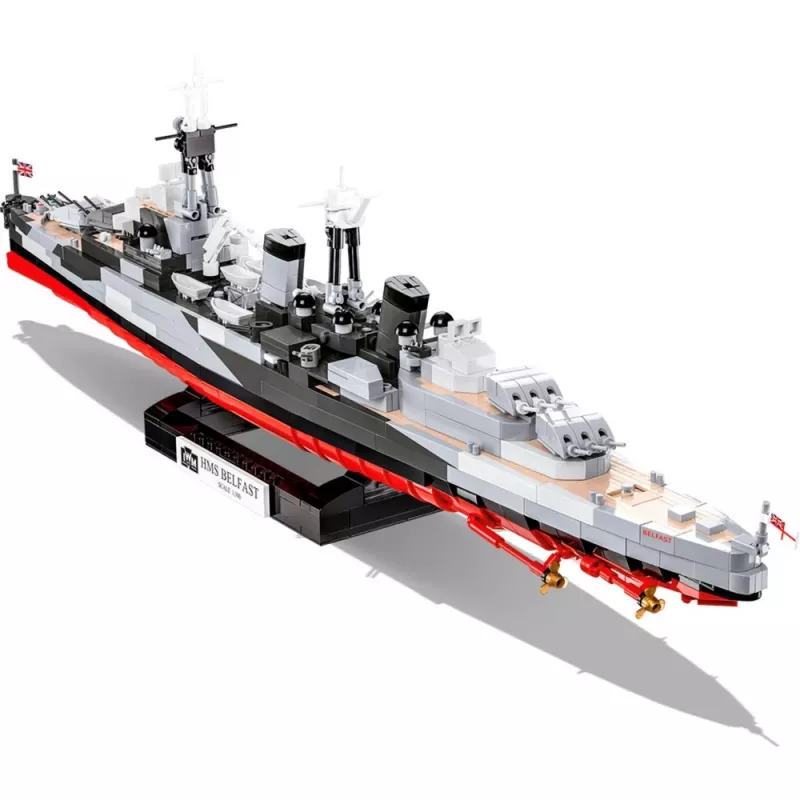 Brinquedo de construção Cobi HMS Belfast modelo à escala 1:300 COBI-4844, construção de exposição do histórico cruzador ligeiro da Royal Navy