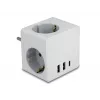 Adaptador de ficha de rede tipo F DeLOCK 11496 2 portas USB 5 V 2,4 A 3 A