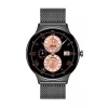 Smartwatch Colmi V89 aço preto com medidor de frequência cardíaca, à prova de água