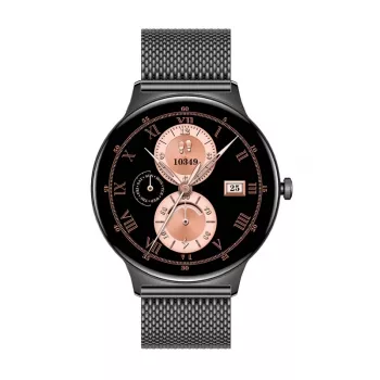 Smartwatch Colmi V89 aço preto com medidor de frequência cardíaca, à prova de água