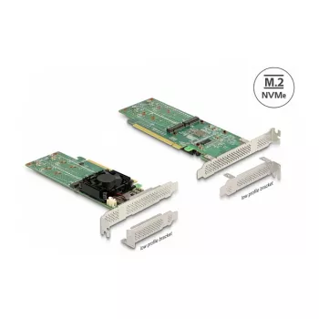 DeLOCK placa PCI Express x16 para 4 x NVMe M.2 Key M internos – formato low-profile