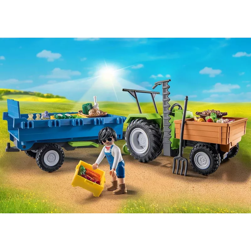 Playmobil ceifeira-debulhadora com atrelado - jogo simbólico e brincadeira imaginativa para crianças dos 6 aos 9 anos - Fat Brain Toys
